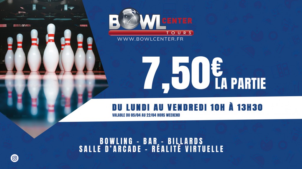Bowling à 7,50€ la partie : du 5 au 22 avril 2025