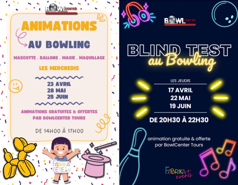 Des animations pour toute la famille au BowlCenter Tours !